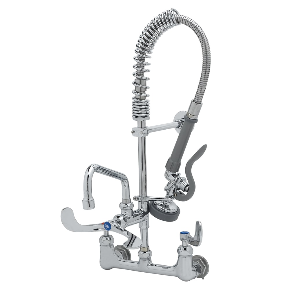 064-MPZ8WWN08CR 22"H Wall Mount Pre Rinse Faucet - 1.15 GPM, Base with Nozzle
