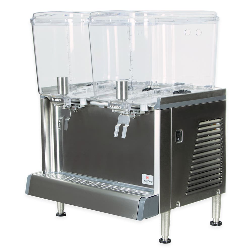 Crathco CS-2D-16 Refrigerated Drink Dispenser w/ (2) 4 3/4 gal Bowls, Pre Mix, 120v