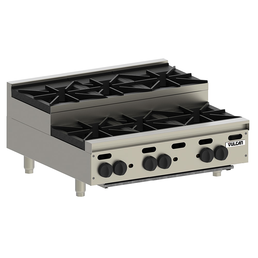 207-VHP636ULP 36" Gas Hotplate w/ (6) Burners & Infinite Controls, Liquid Propane