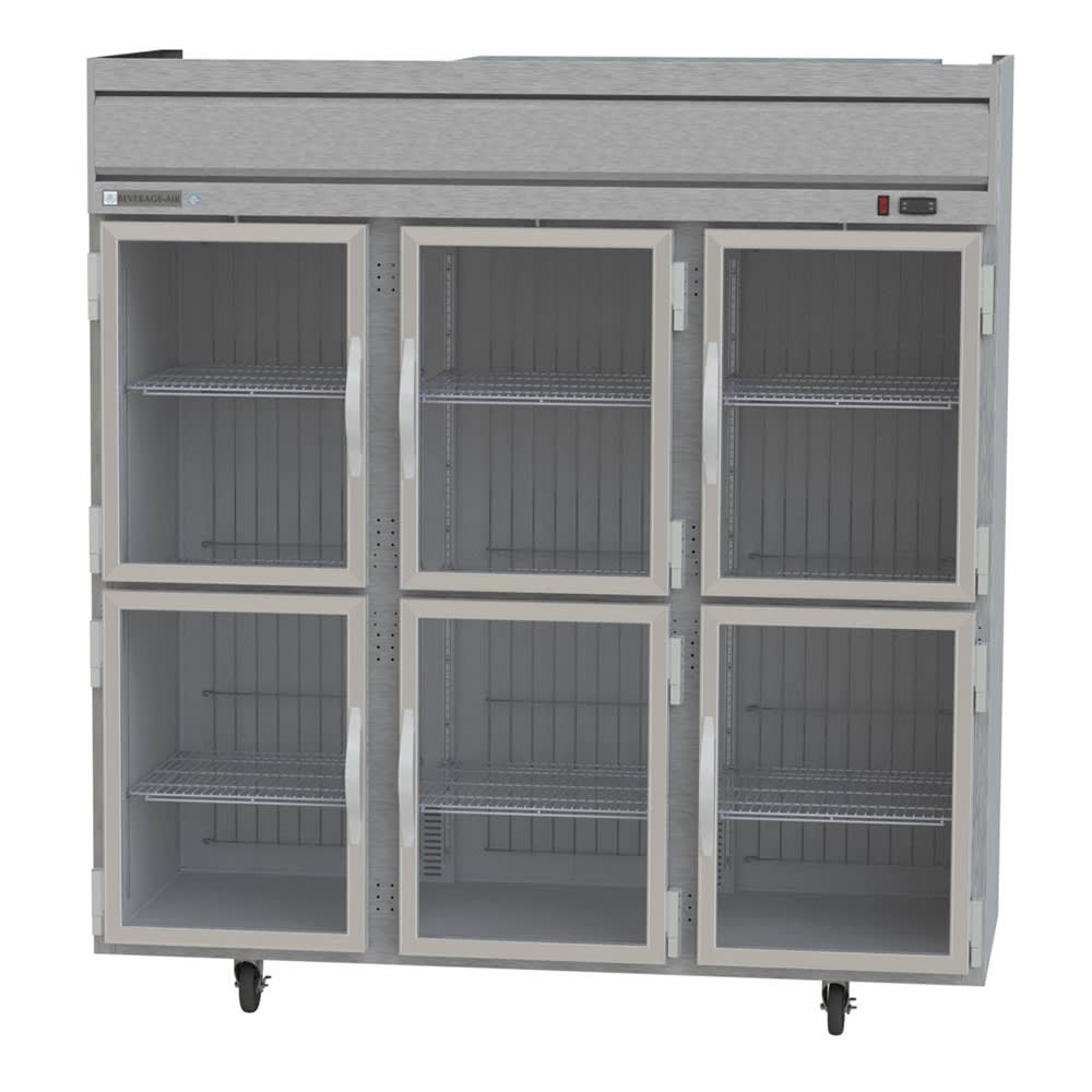 118-HF35HG 78" Three Section Reach-In Freezer, (6) Glass Doors, 115v