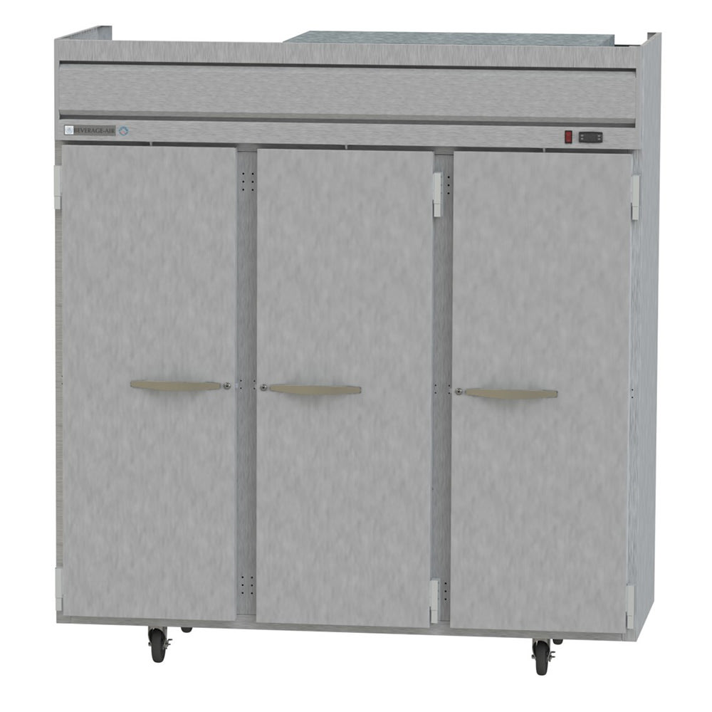 118-HR31S 78" Three Section Reach In Refrigerator, (3) Left/Right Hinge Solid Doors, 115v
