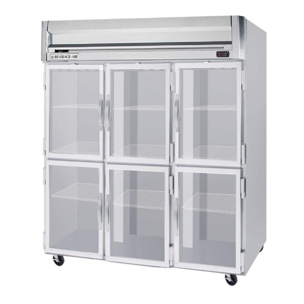 118-HRP31HG 78" Three Section Reach In Refrigerator, (6) Left/Right Hinge Glass Doors, 115v