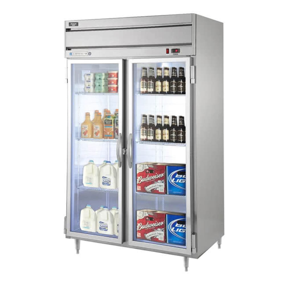 118-HRPS21G 52" Two Section Reach In Refrigerator, (2) Left/Right Hinge Glass Doors, 115v