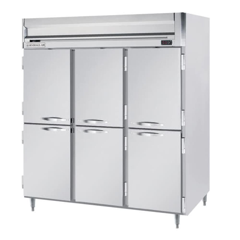 118-HRPS31HS 78" Three Section Reach In Refrigerator, (6) Left/Right Hinge Solid Doors, 115v