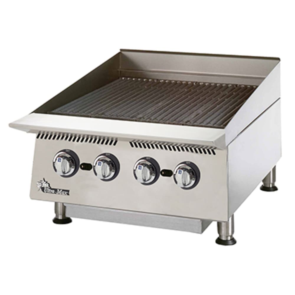 062-8024CBNG 24" Gas Charbroiler w/ Cast Iron Grates - Manual Controls, Convertible