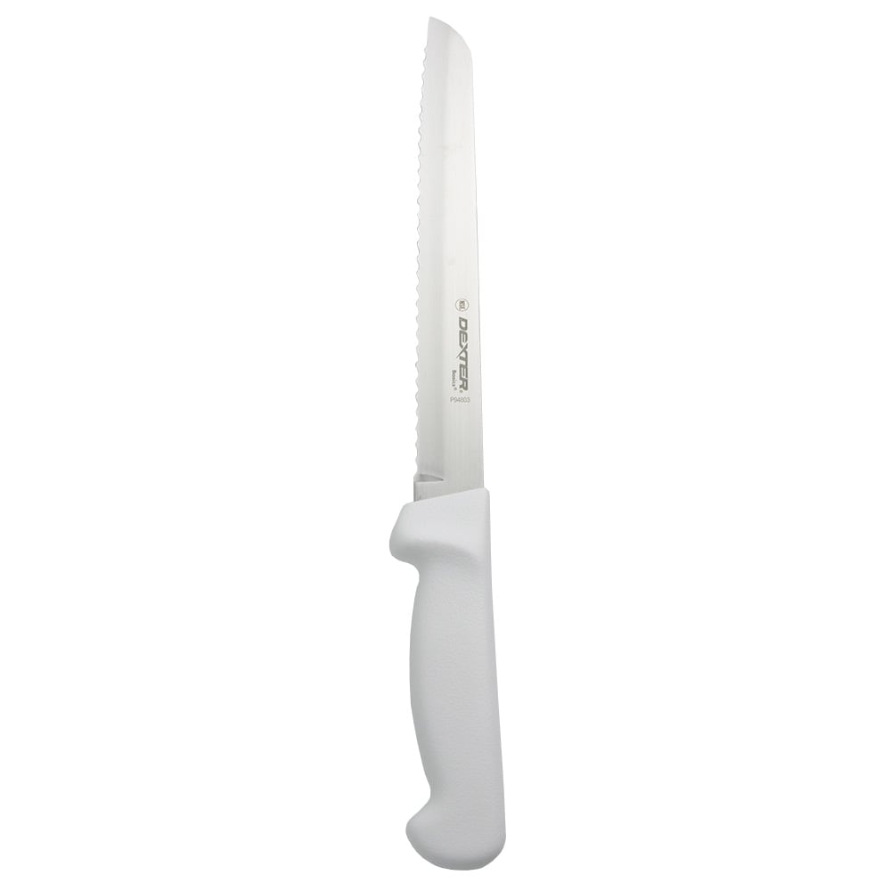Dexter Russell P94803 8" Bread Knife w/ Polypropylene White Handle, Carbon Steel