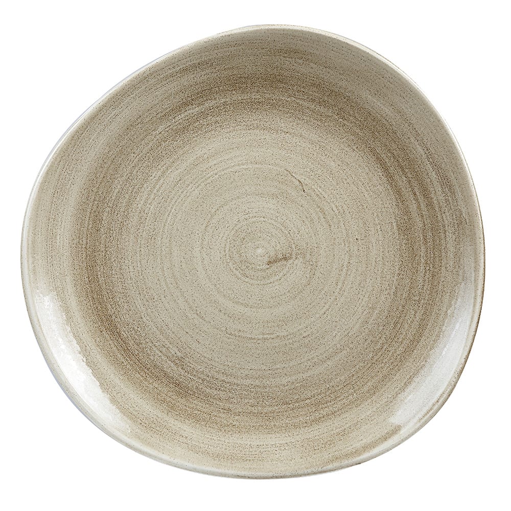 893-PAATOG71 7 1/4" Round Patina Plate - Ceramic, Antique Taupe