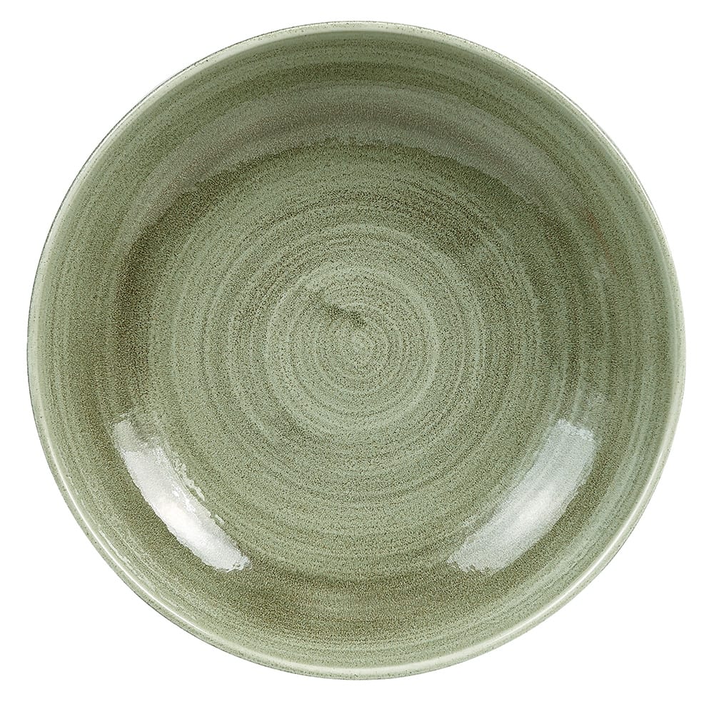 893-PABGEVB71 15 oz Round Patina Bowl - Ceramic, Burnished Green