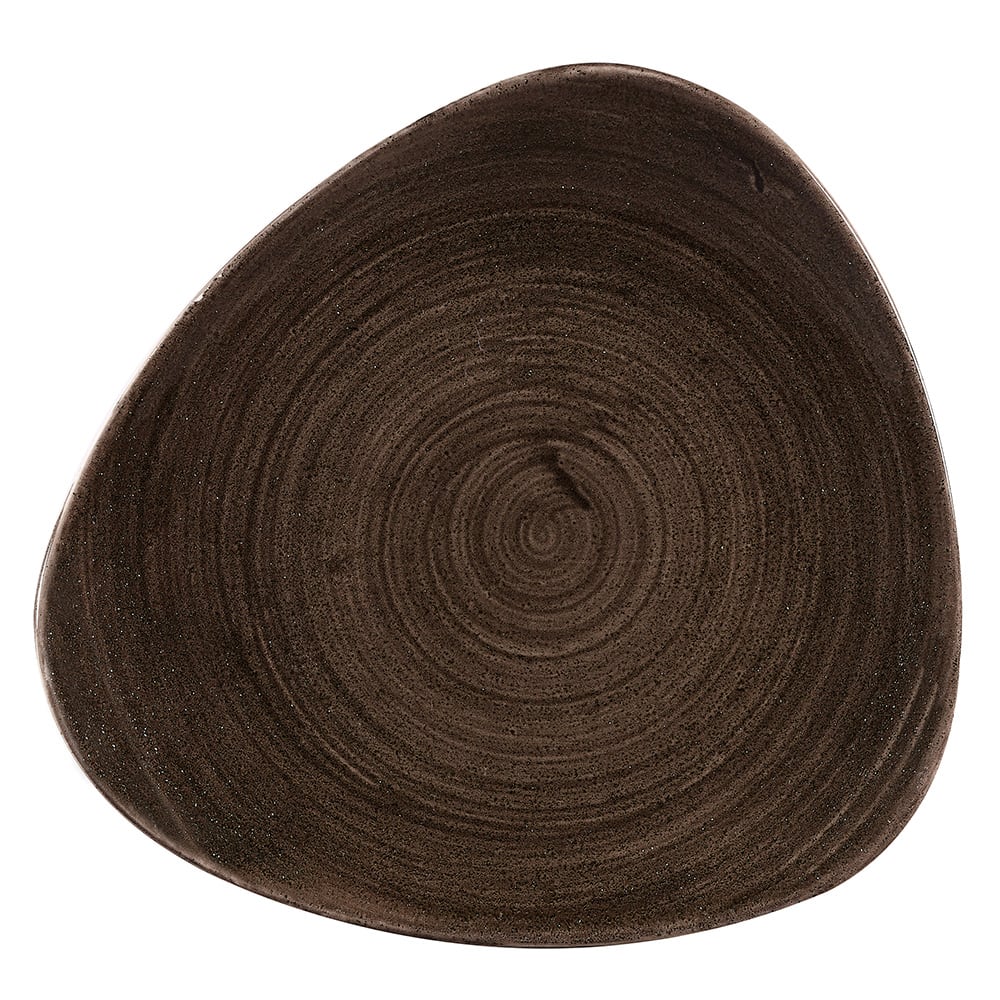 893-PAIBTR91 9" Triangular Patina Plate - Ceramic, Iron Black