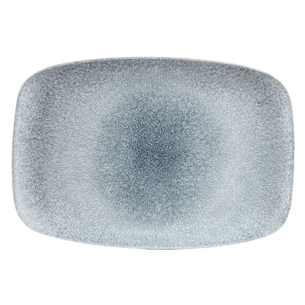 893-RKTBXP141 13 7/8" x 9 5/8" Rectangular Raku Platter - Ceramic, Topaz Blue