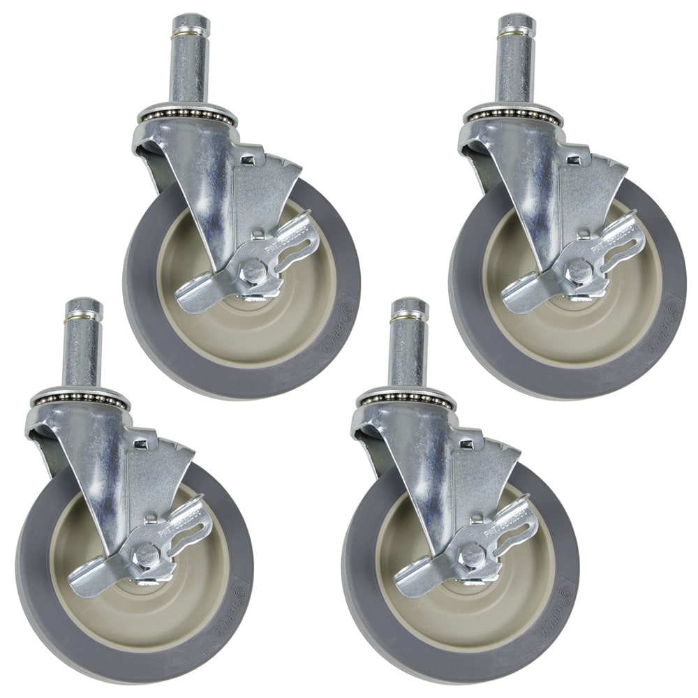 924-SICS5NM 5" Stem Caster Set w/ Brakes