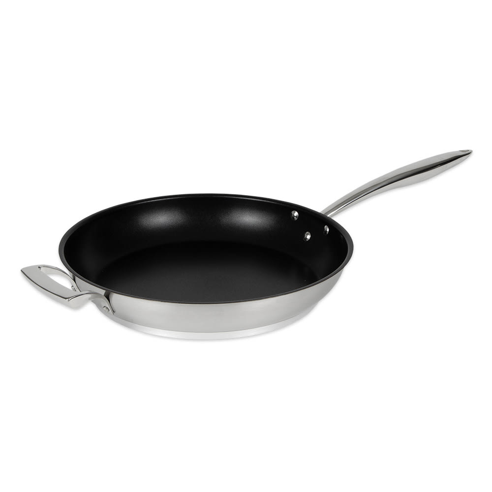 158-5724062 12 1/2" Non Stick Steel Frying Pan w/ Solid Metal Handle