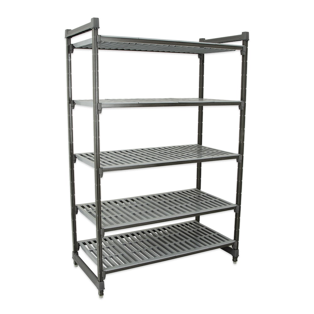 144-CBU183084V5580 30" NSF 5-Tier Heavy-Duty Plastic Shelving Unit - Camshelving® Basics Plu...