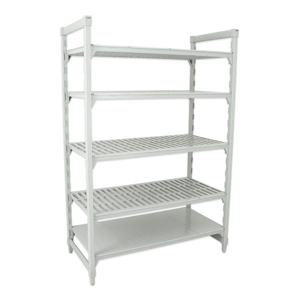 144-CPU183684VS5PKG 36" NSF 5-Tier Heavy-Duty Plastic Shelving Unit - Camshelving® Premium,...