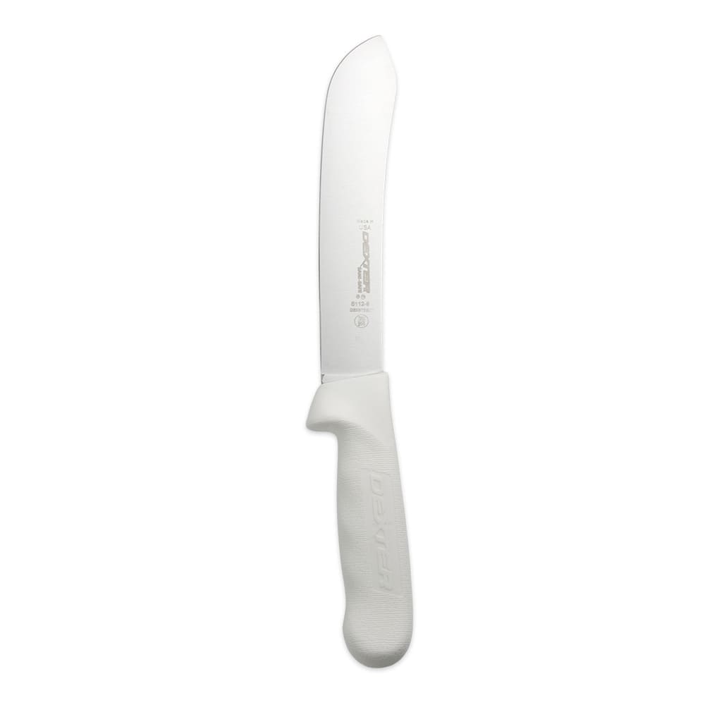 Dexter Russell S112-8PCP SANI-SAFE® 8" Butcher Knife w/ Polypropylene White Handle, Carbon Steel