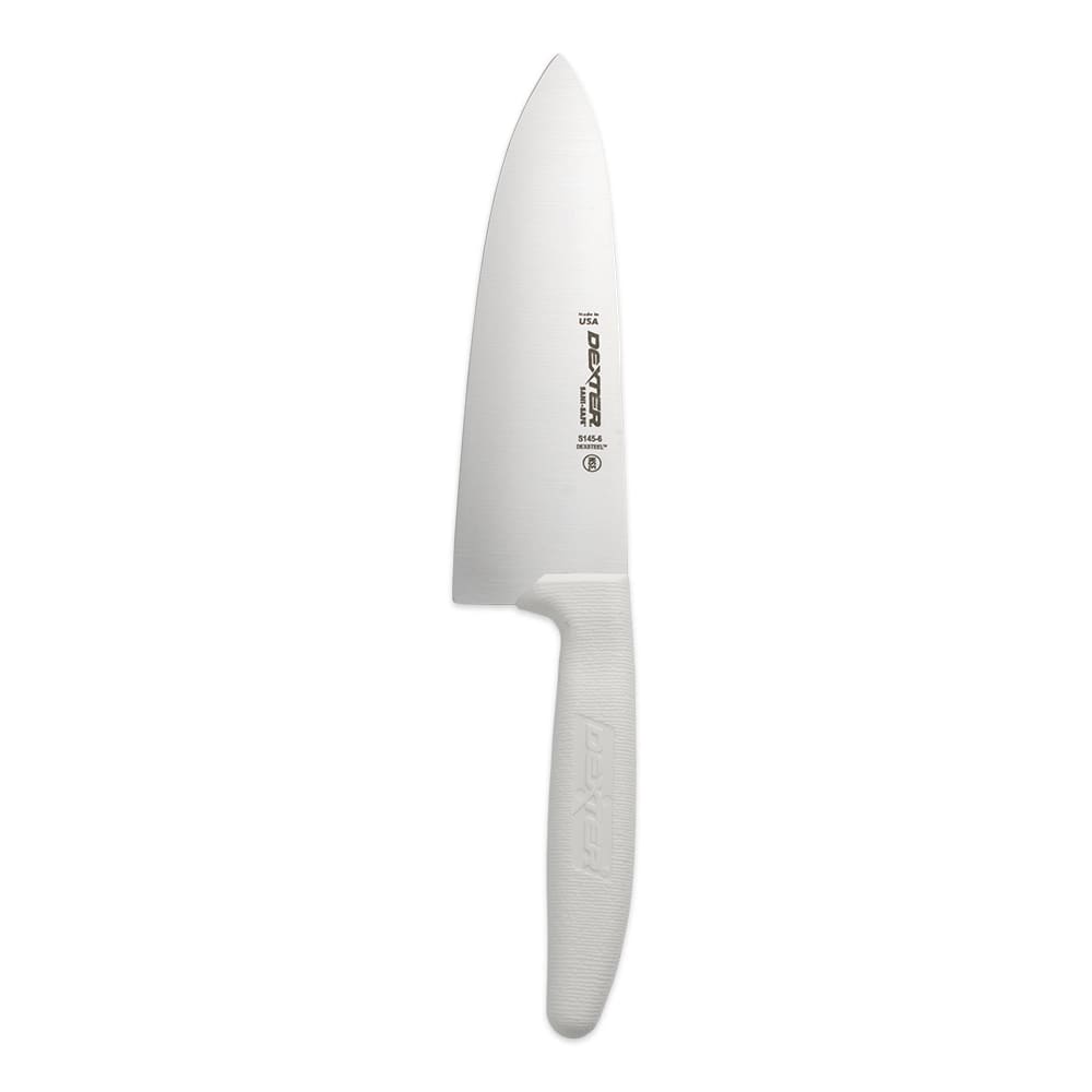 Dexter Russell S145-6PCP SANI-SAFE® 6" Chef's Knife w/ Polypropylene White Handle, Carbon Steel