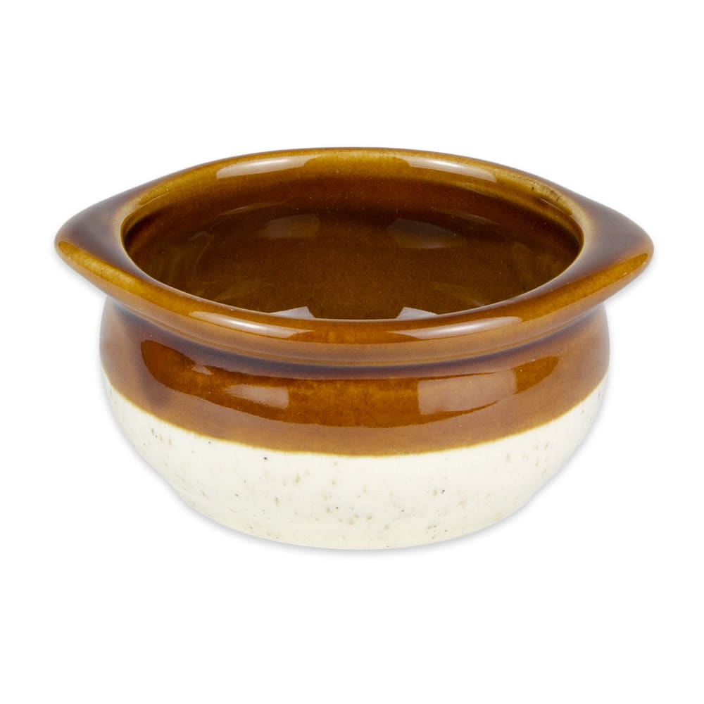 793-DC12BTT 10 oz Onion Soup Bowl - Ceramic, Laredo Brown/Clear Speck