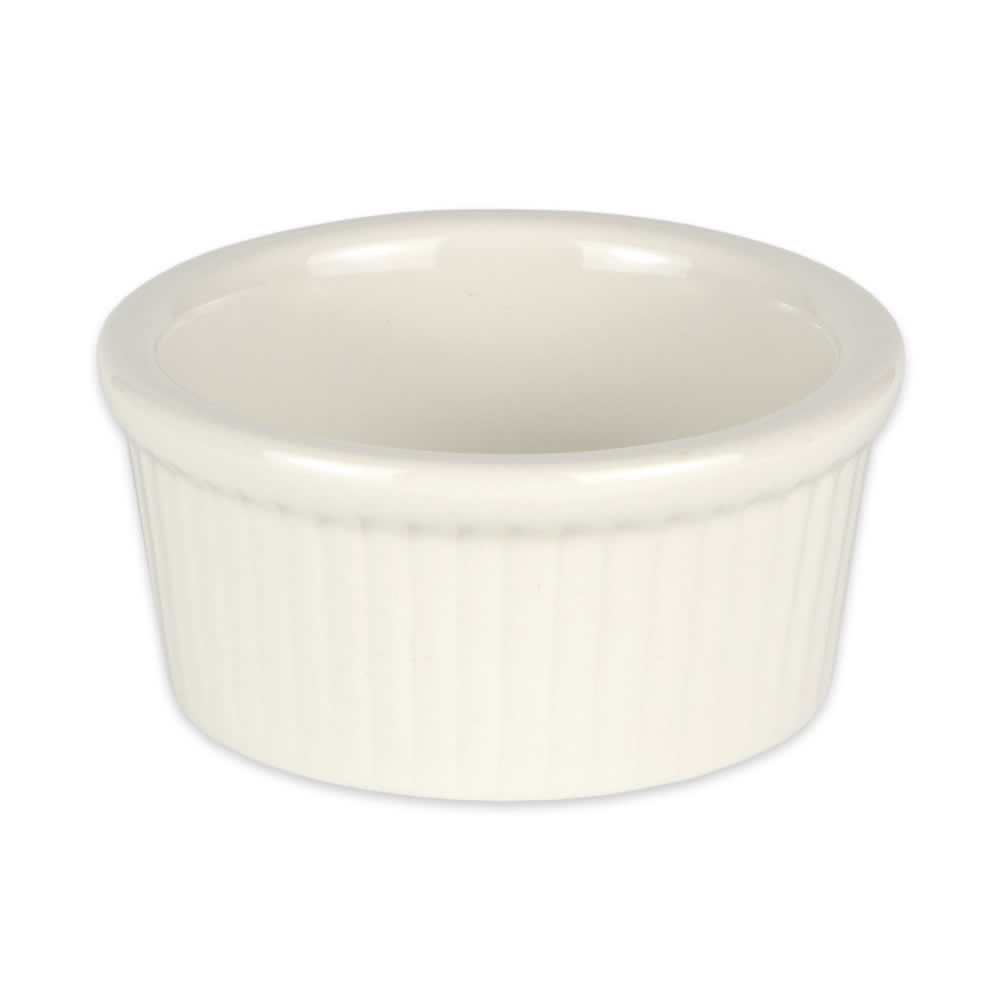 793-DC13DW 6 oz Fluted Ramekin - Ceramic, White