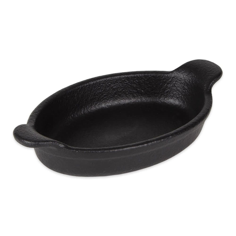 793-DC596BI 12 oz. Oval, Ceramic Baking Dish, Black Iron