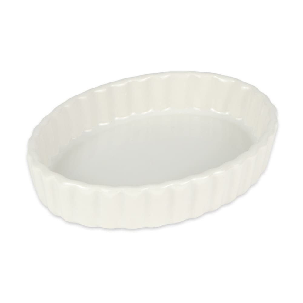 793-DC835W 6 oz Oval Crème Brulee Dish - Ceramic, White