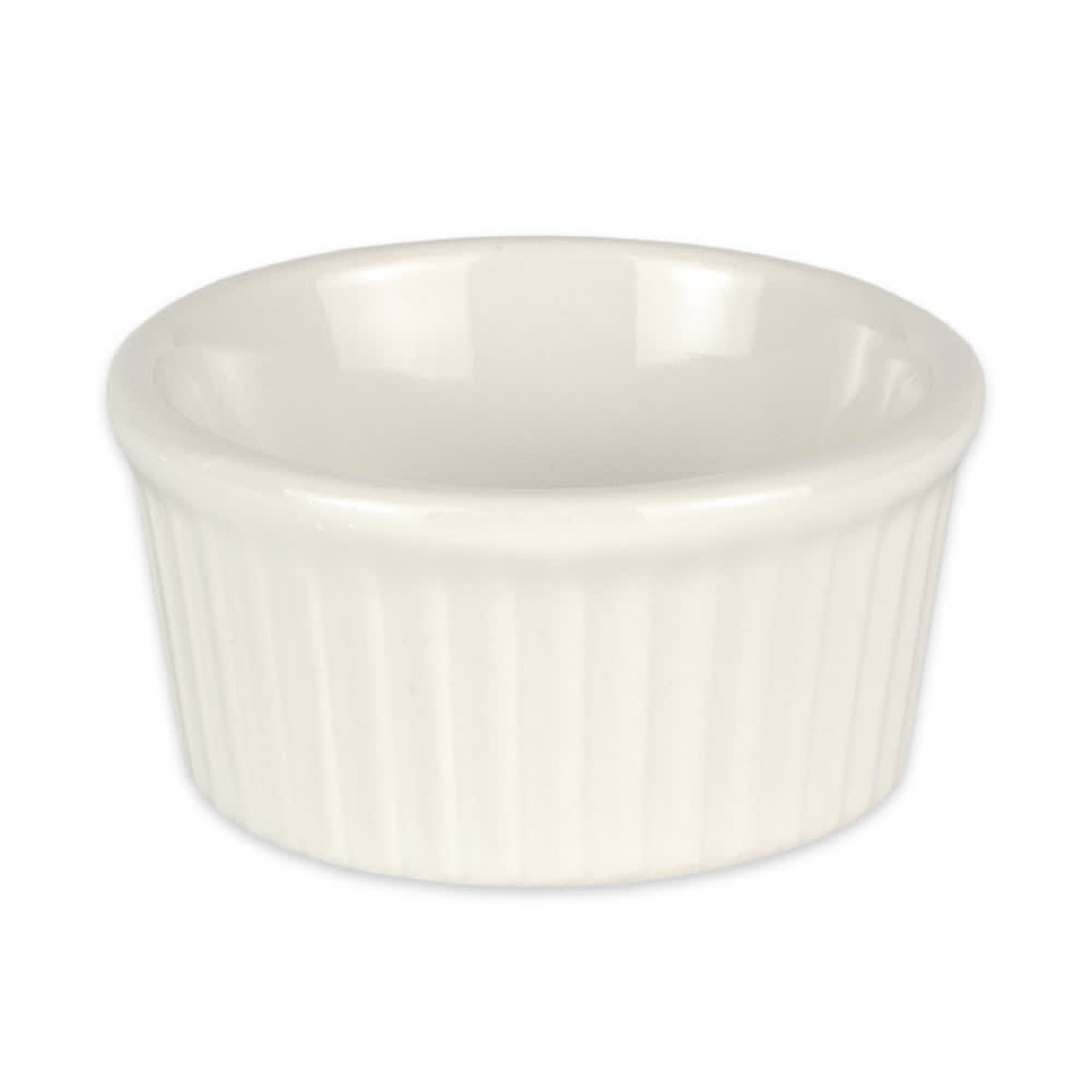 793-DC844W 2 oz Fluted Ramekin - Ceramic, White