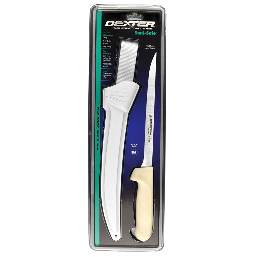 Dexter Russell S133-7WS1-CP SANI-SAFE® 7" Fillet Knife w/ Polypropylene White Handle, Carbon Steel