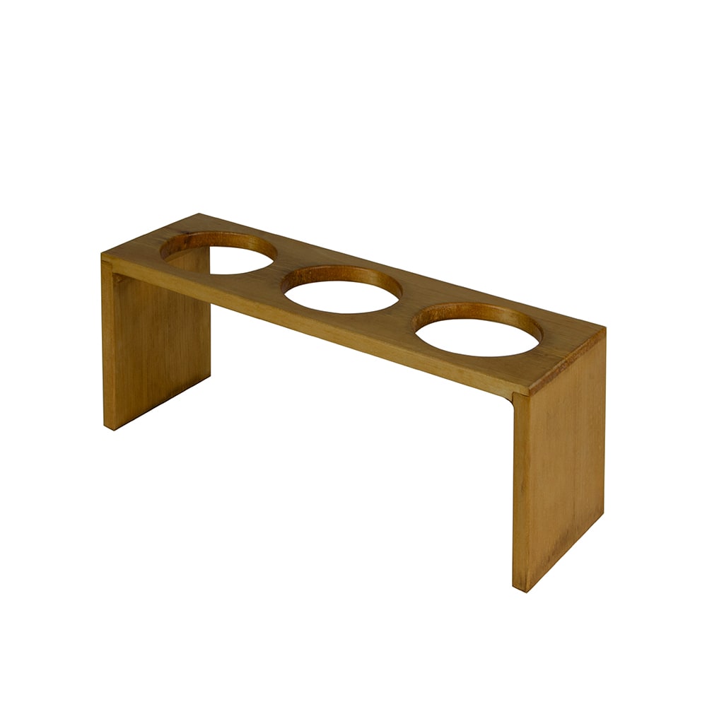 151-1425399 3 Section Flatware Cylinder Holder - 16"W x 5 3/4"D x 6"H, Wood