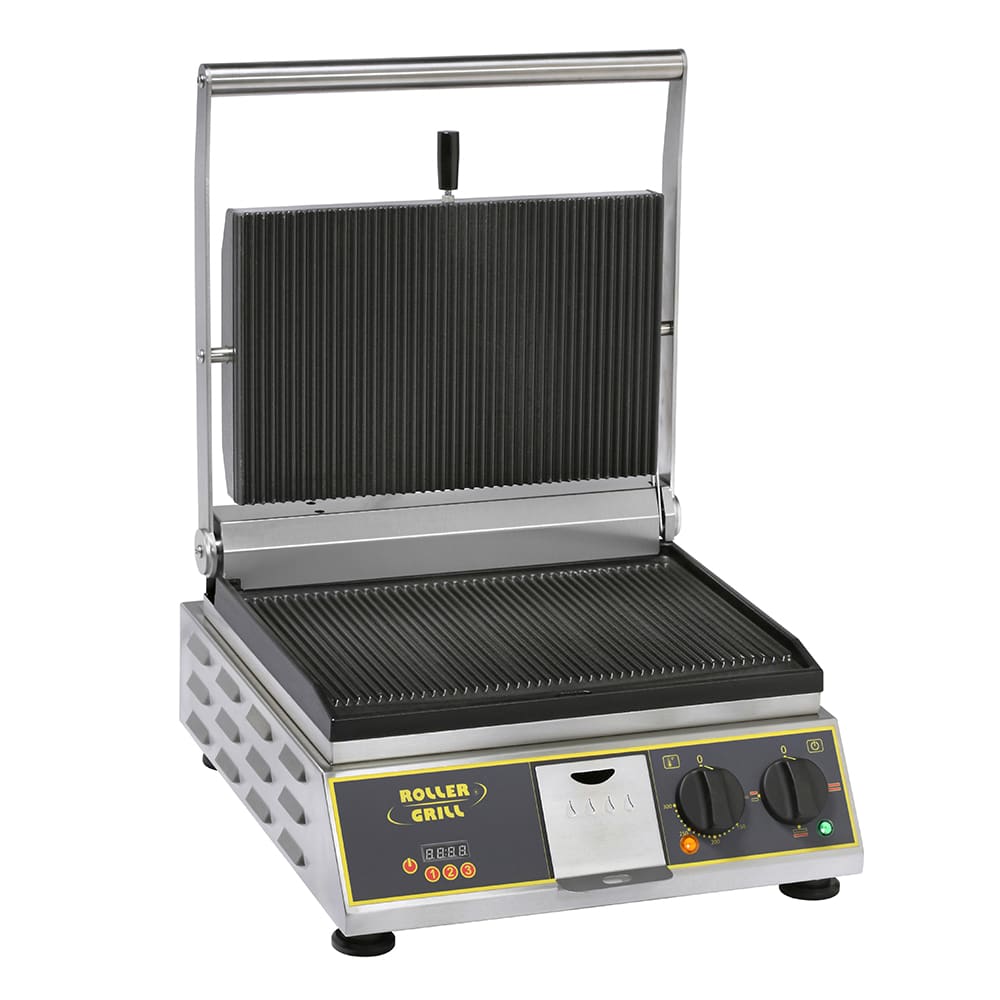 Equipex PANINI PREMIUM Single Commercial Panini Press w/ Cast Iron Grooved & Smooth Plates, 208-240v/1ph