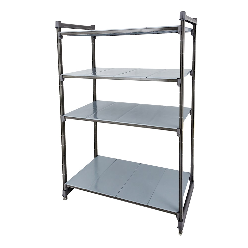 144-CBU183684S4580 36" NSF 4-Tier Heavy-Duty Plastic Shelving Unit - Camshelving® Basics Plu...