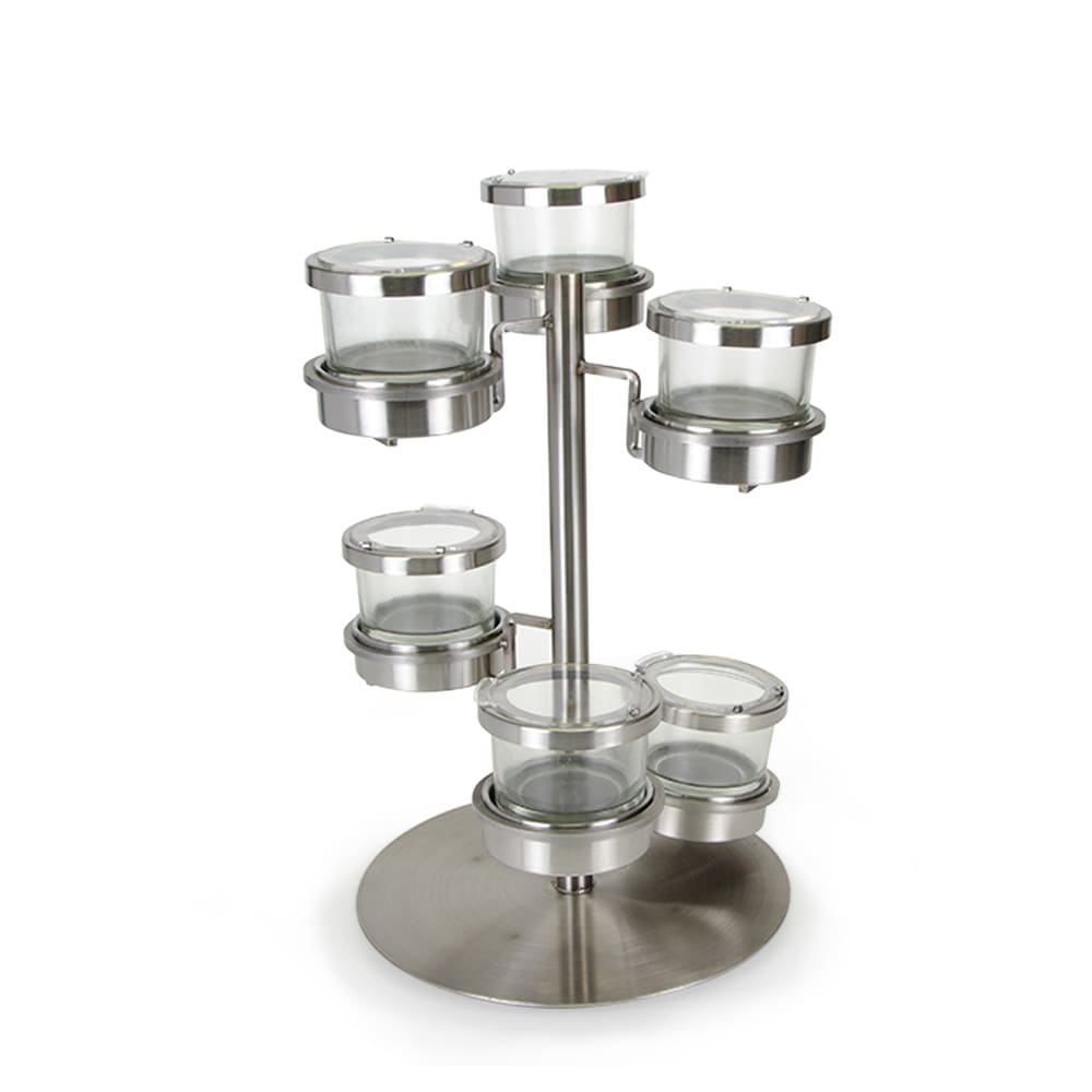 151-1858455HL Dipper Style Condiment Dispenser w/ 6 Compartments, Stainless