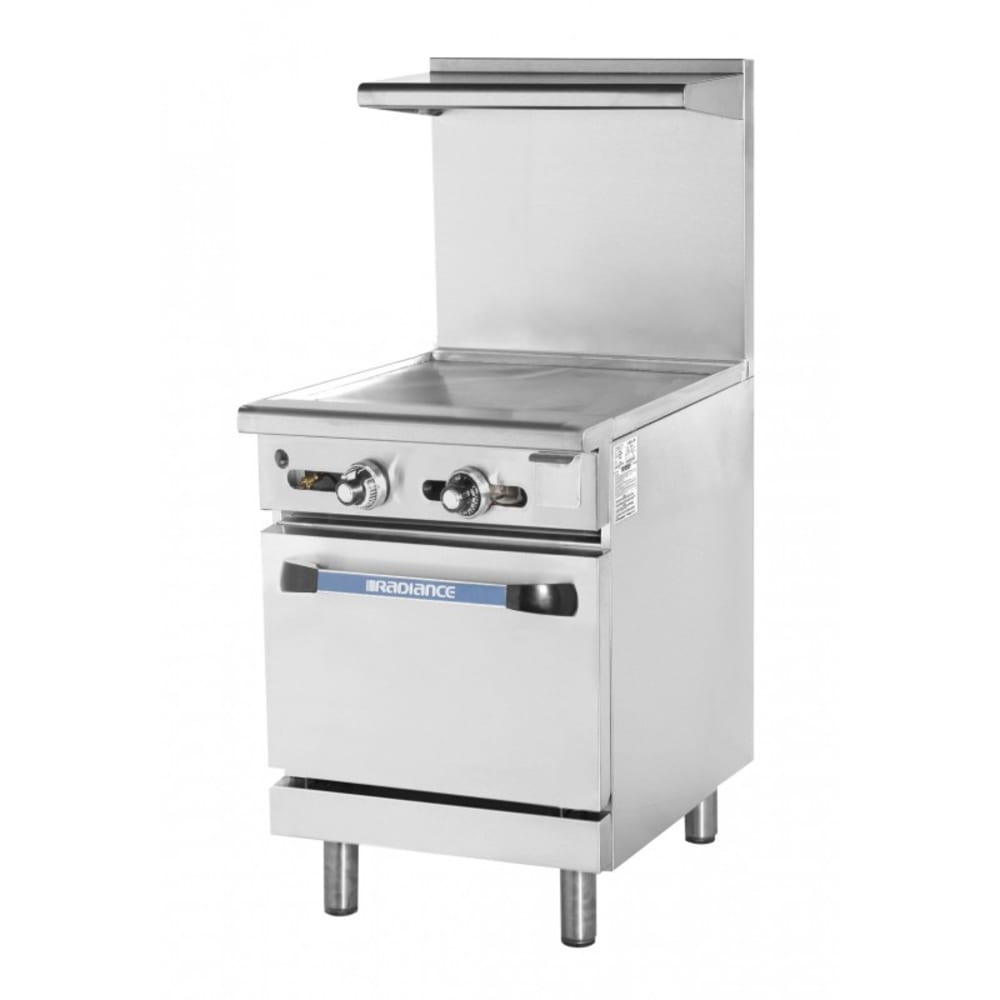Turbo Air TAR-24G 24" Gas Range w/ Full Griddle & Standard Oven, Natural Gas