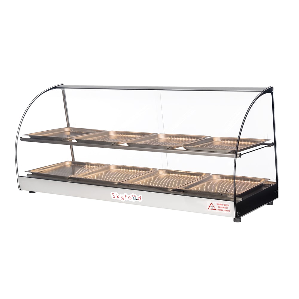 Skyfood FWD2-43-8P 43" Full Service Countertop Heated Display Case - (2) Shelves, 120v