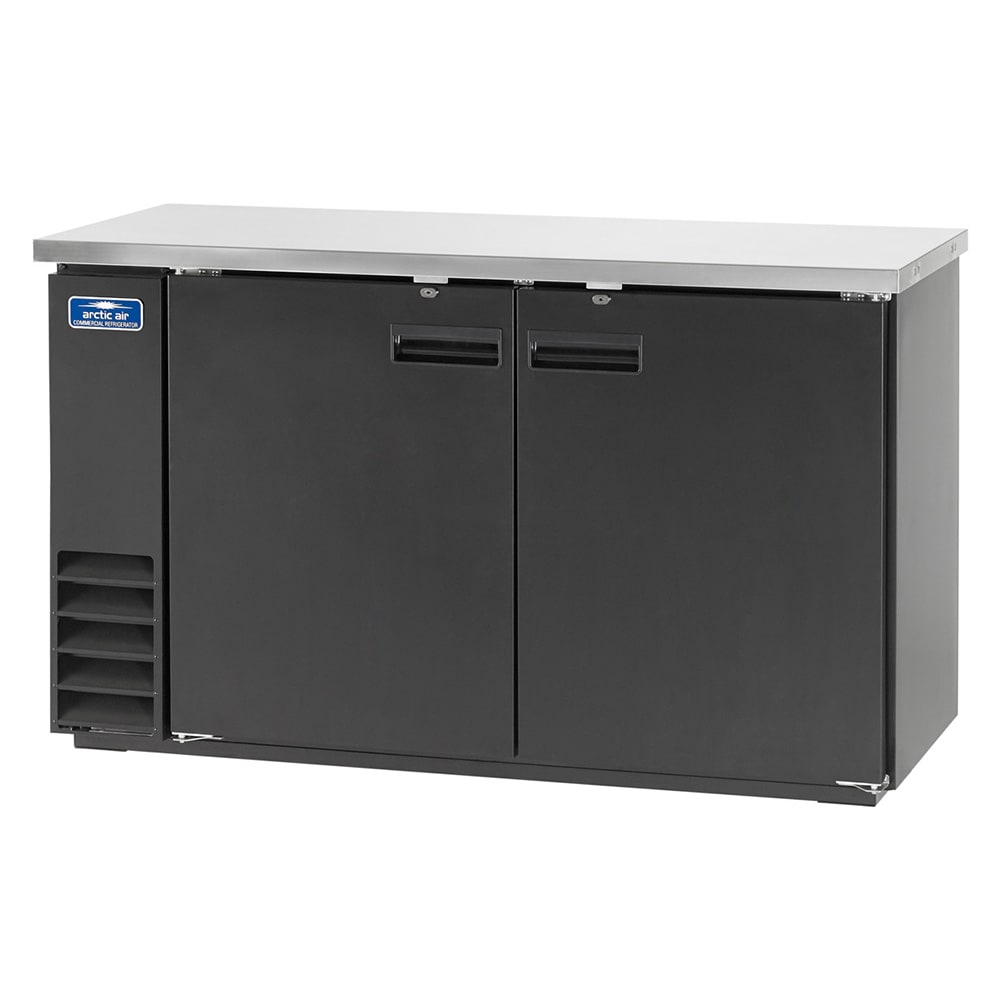 150-ABB60 61" Bar Refrigerator - 2 Swinging Solid Doors, Black, 115v