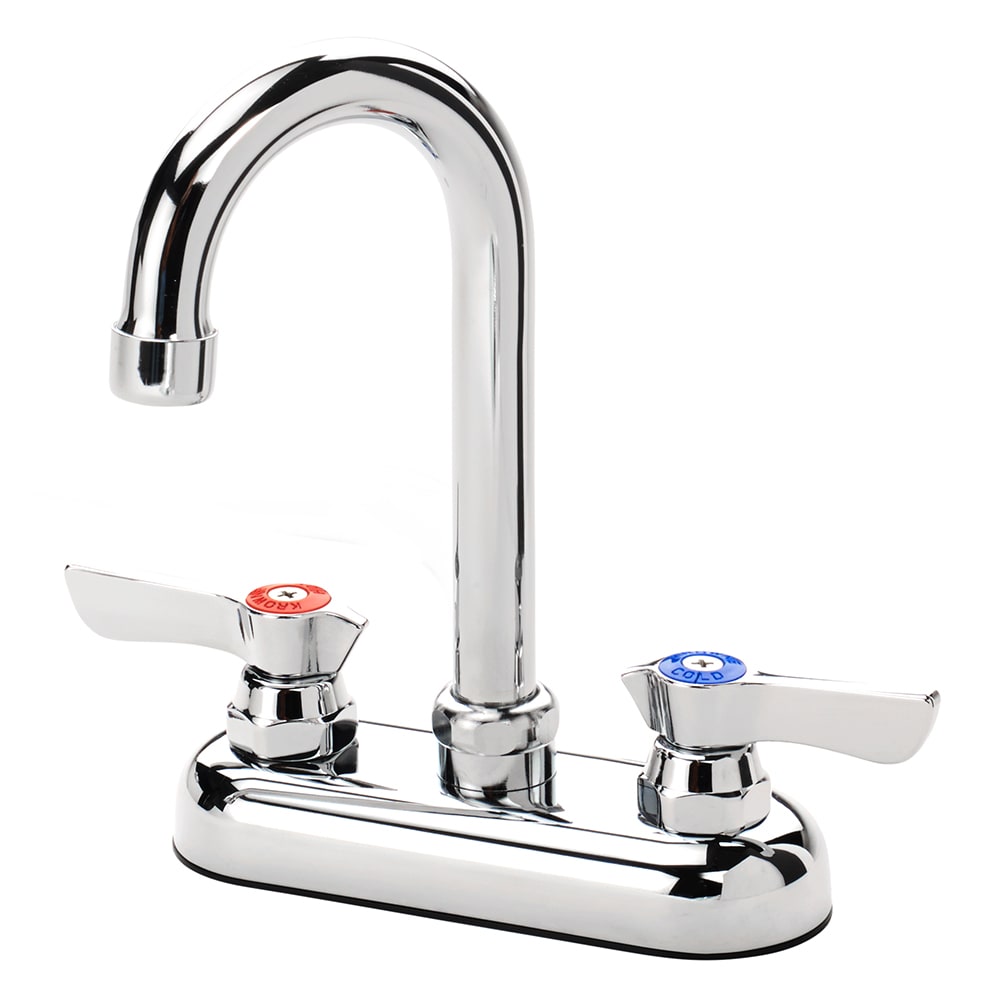 381-11400L Deck Mount Faucet - 3 1/2" Gooseneck Spout, 4" Centers