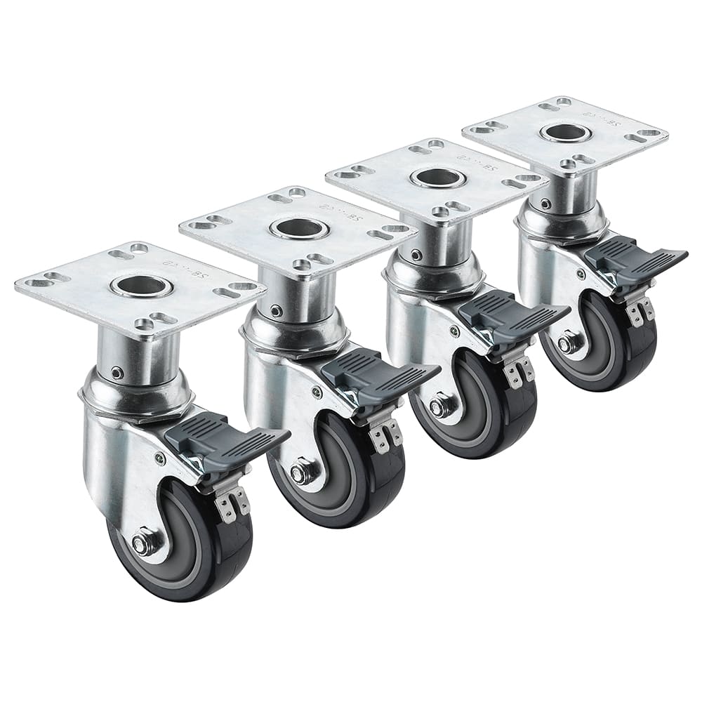 381-28114S Adjustable Plate Caster w/ 3" Wheel