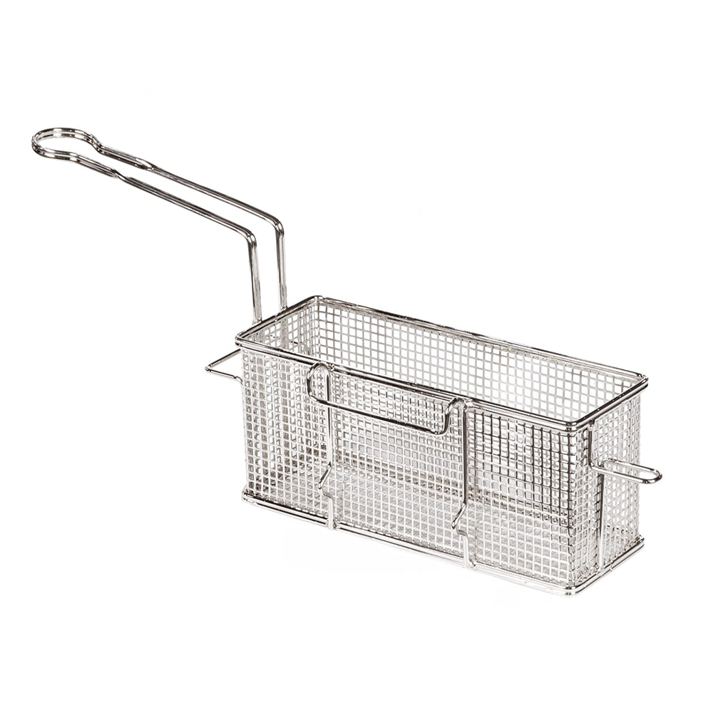 062-530TBL Fryer Basket w/ Uncoated Handle & Front Hook - Left Twin, 11 1/4" x 4" x...