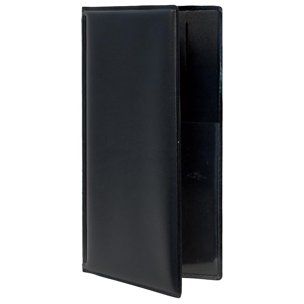166-MCBRBPBL Double Panel Guest Check Holder - 5" x 9 3/8", Black