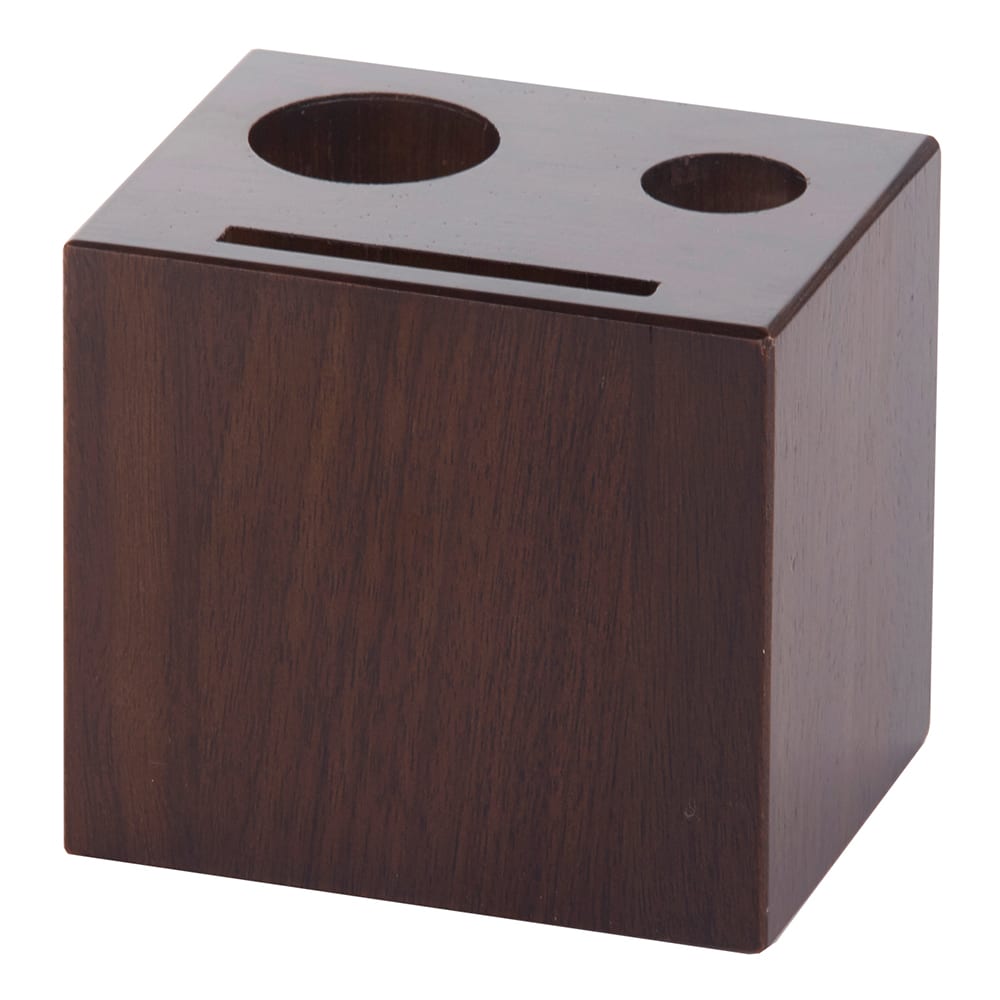 166-WBW Block Style Guest Check Holder - 3 1/2" x 2 3/4" x 3 1/4", Espresso