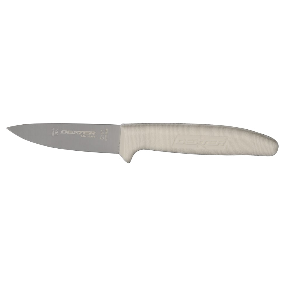 135-15313 SANI-SAFE® 3 1/2" Utility Knife w/ Polypropylene White Handle, Carbon Steel
