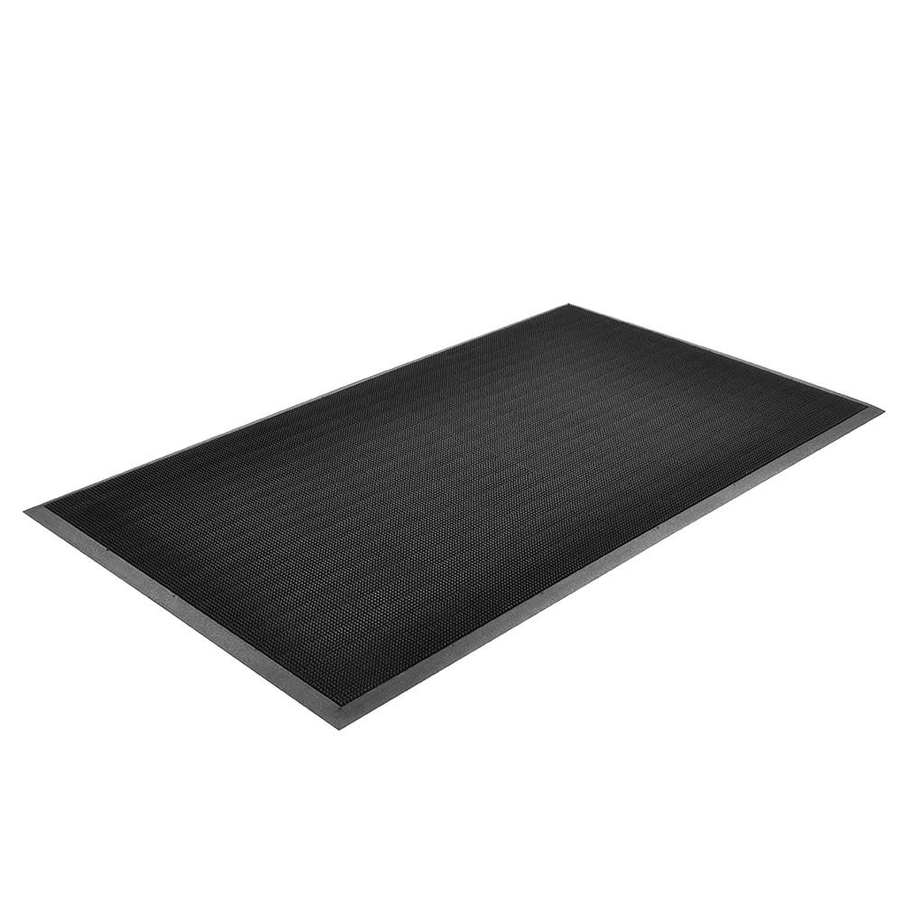 195-0438023 Finger Scrape Entrance Floor Mat, 2 33/50' x 3 1/4', 3/8" Thick, Black