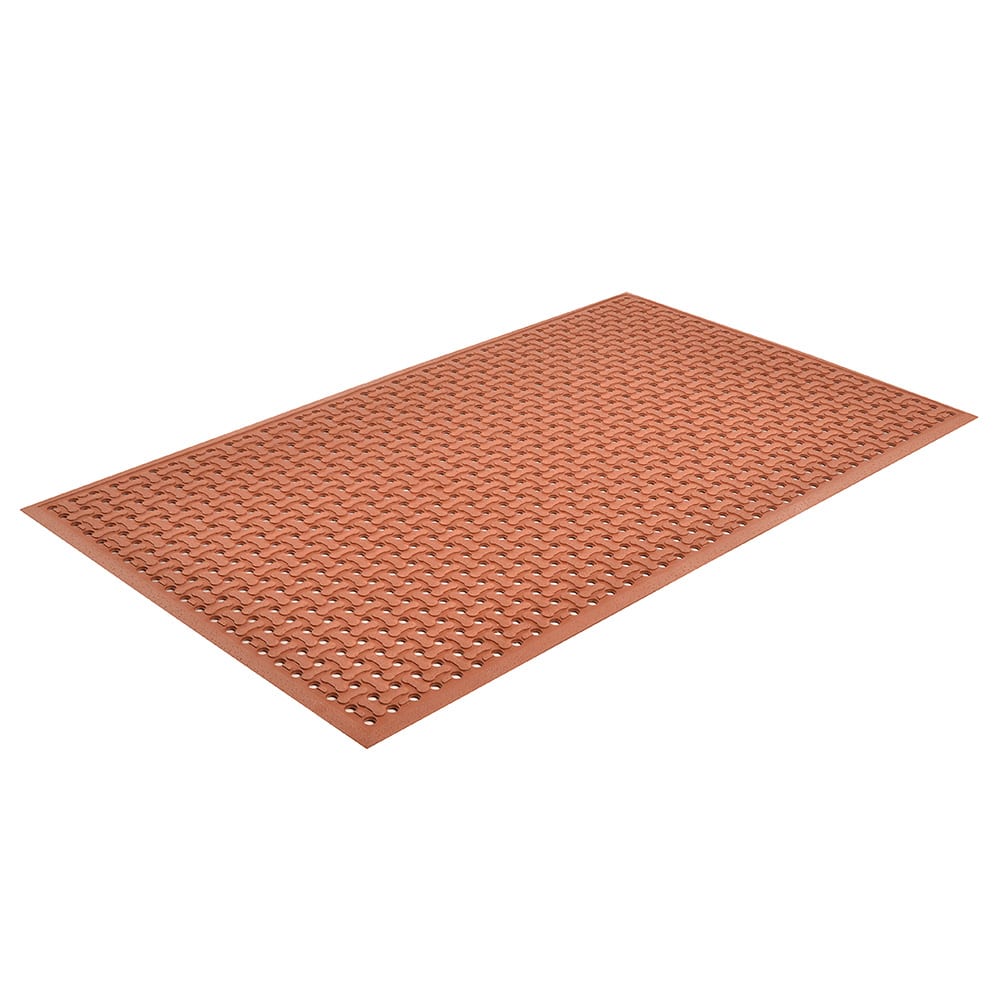 195-1002251 Superflow Reversible Grease Proof Floor Mat, 3' x 5', 5/8" Thick, Red