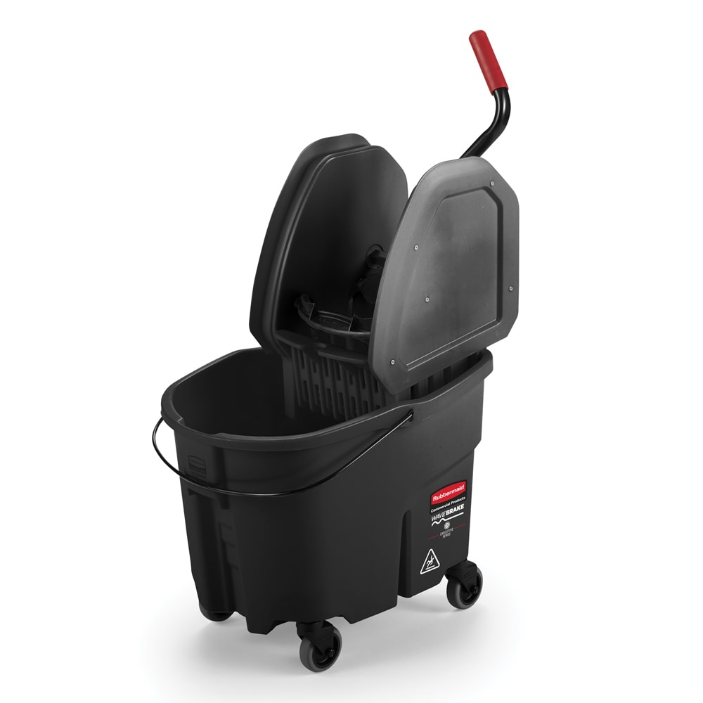 007-1863898 36 qt Mop Bucket Combo - Down Press Wringer, Plastic, Black