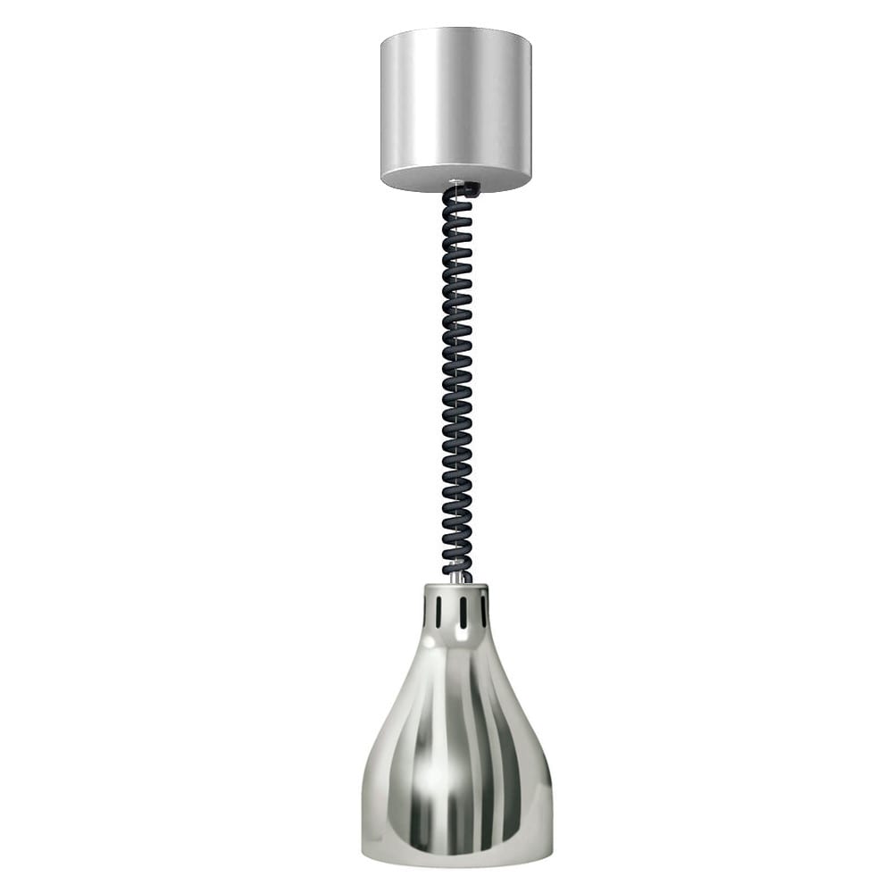 042-DL500RTRBRNICKL 71 7/8" Track Mount Heat Lamp w/ Retractable Cord - Remote Switch, Brigh...