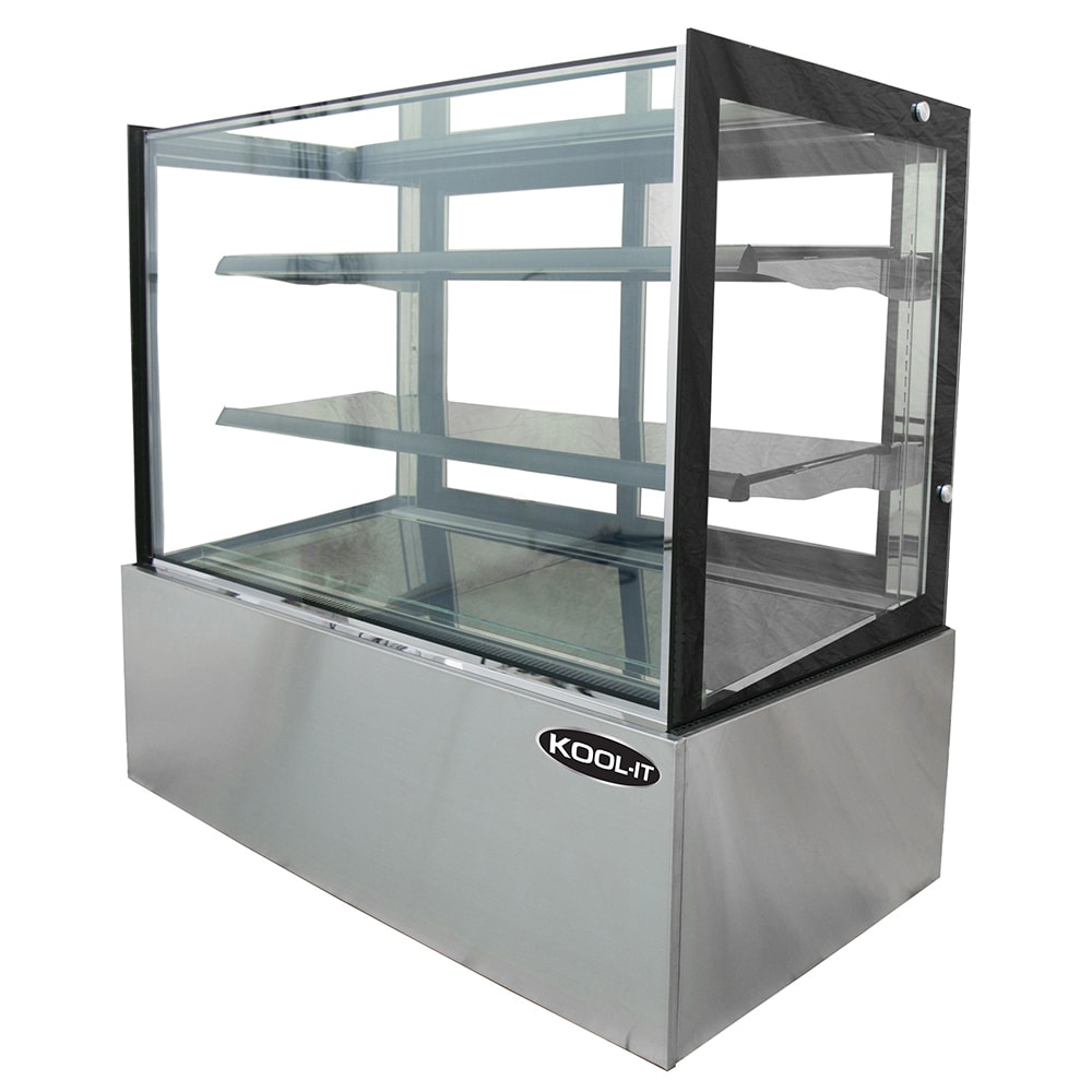 Kool-It KBF-48D 47" Full Service Dry Bakery Display Case w/ Straight Glass - (3) Levels, 110v