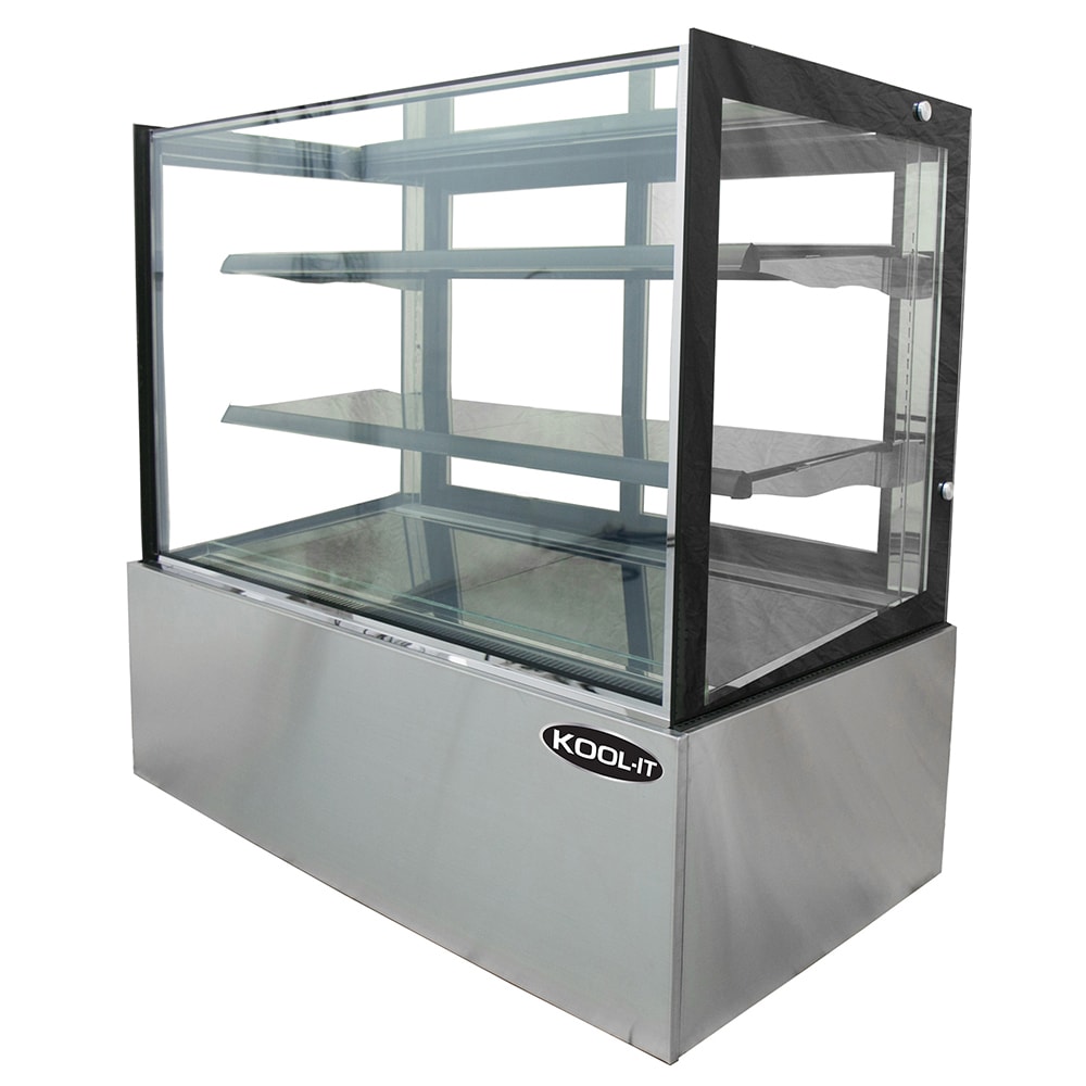 Kool-It KBF-60D 59" Full Service Dry Bakery Display Case w/ Straight Glass - (3) Levels, 110v