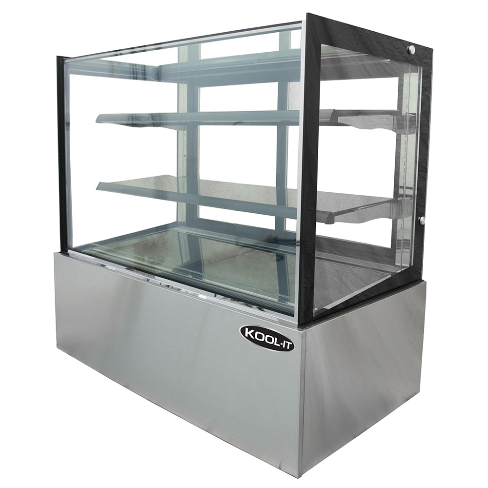 Kool-It KBF-72D 71" Full Service Dry Bakery Display Case w/ Straight Glass - (3) Levels, 110v