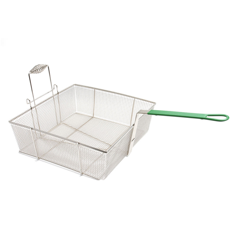 006-8030017 Fryer Basket w/ Coated Handle & Front Hook, 17 1/2" x 16 3/4" x 6"