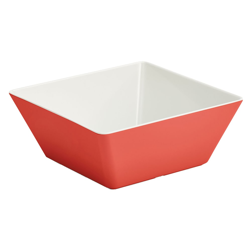 175-V2220340 3 qt Square Melamine Serving Bowl, Red
