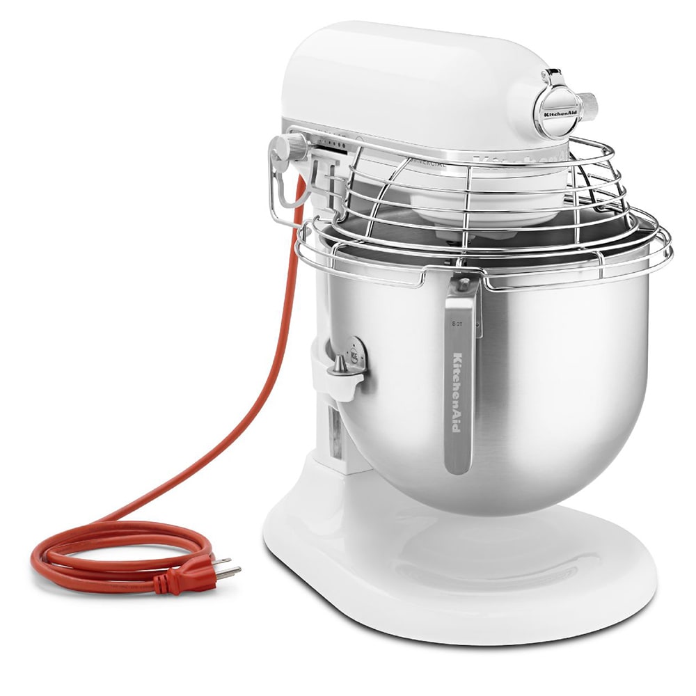 KitchenAid Commercial KSMC895WH 8 qt KitchenAid® Planetary Mixer - Countertop, White, 1 1/3 hp, 120v