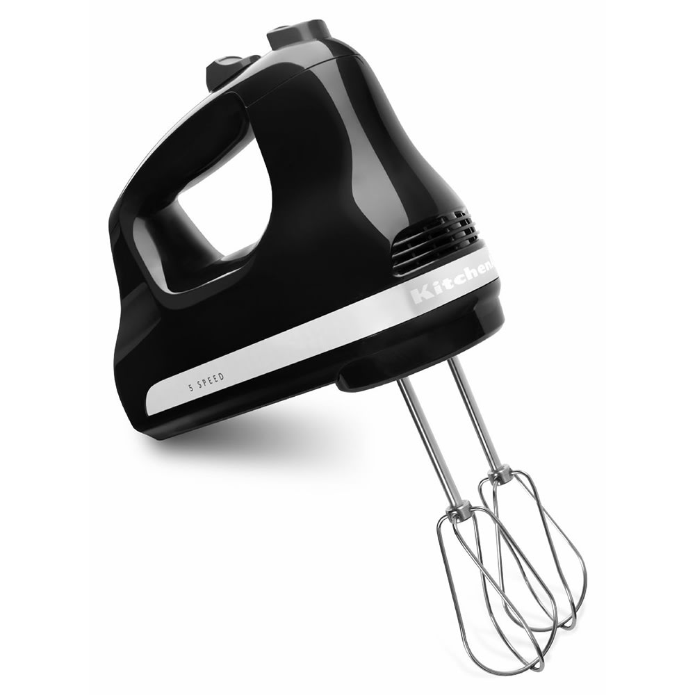 449-KHM512OB 5 Speed Hand Mixer w/ 2 Stainless Turbo Beater Accessories, Onyx Black